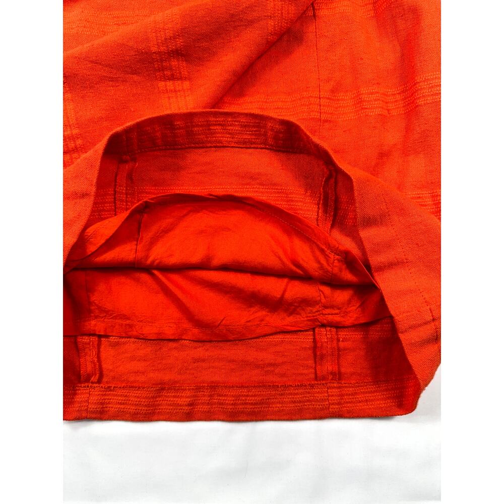 Free People Size 4 Some Nights Mini Wrap Dress Orange Linen Cotton Blend party - Picture 9 of 11